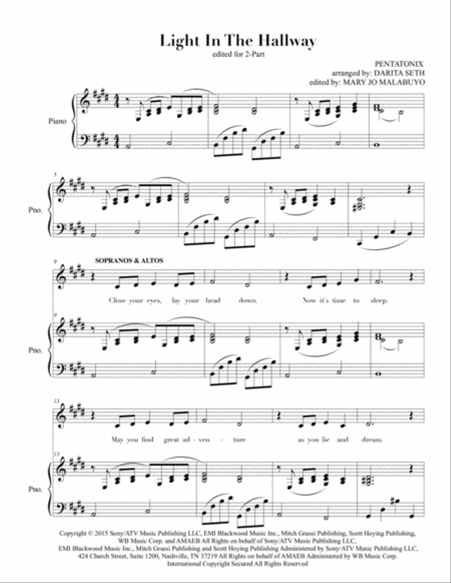 Light In The Hallway Small Ensemble scores gallery preview page 1