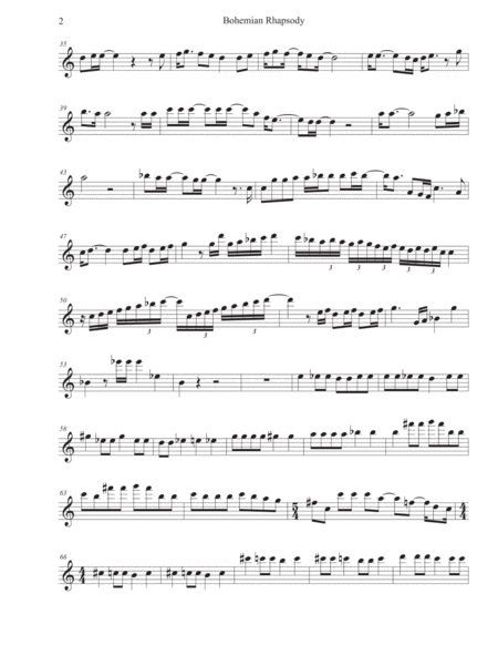 Bohemian Rhapsody (Easy key of C) - Alto Saxophone image number null