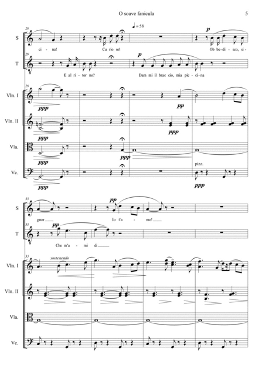 O Soave Fanciulla (from La Boheme) String Quartet scores gallery preview page 5