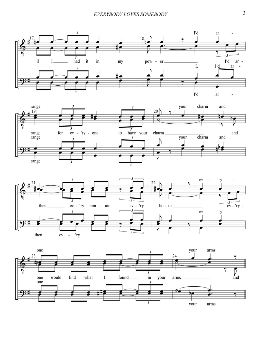 Everybody Loves Somebody TTBB scores gallery preview page 4