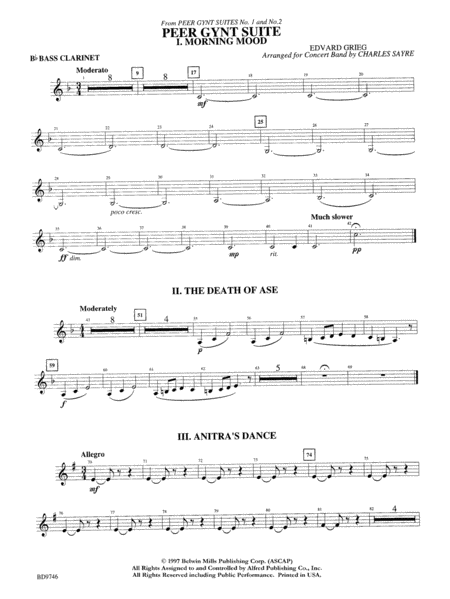 Peer Gynt Suite: B-flat Bass Clarinet