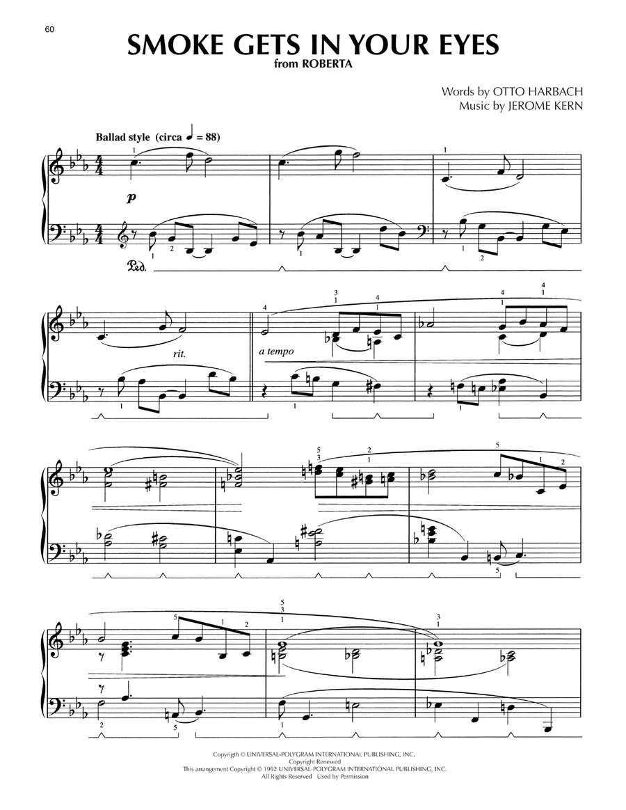 Smoke Gets In Your Eyes (arr. Lee Evans) Piano Solo scores gallery preview page 1