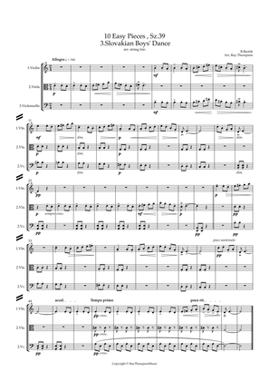 Book cover for Bartók: 10 Easy Pieces , Sz.39 3.Slovakian Boys' Dance - string trio