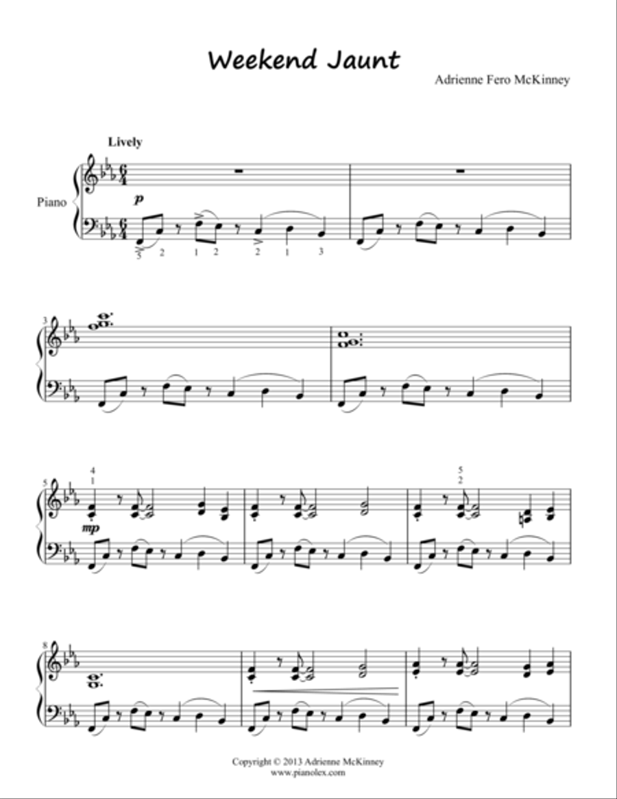 Weekend Jaunt Weekend Jaunt Piano Solo scores gallery preview page 1
