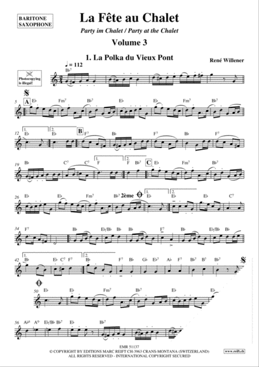 La Fete au Chalet Volume 3 Baritone Saxophone scores gallery preview page 3