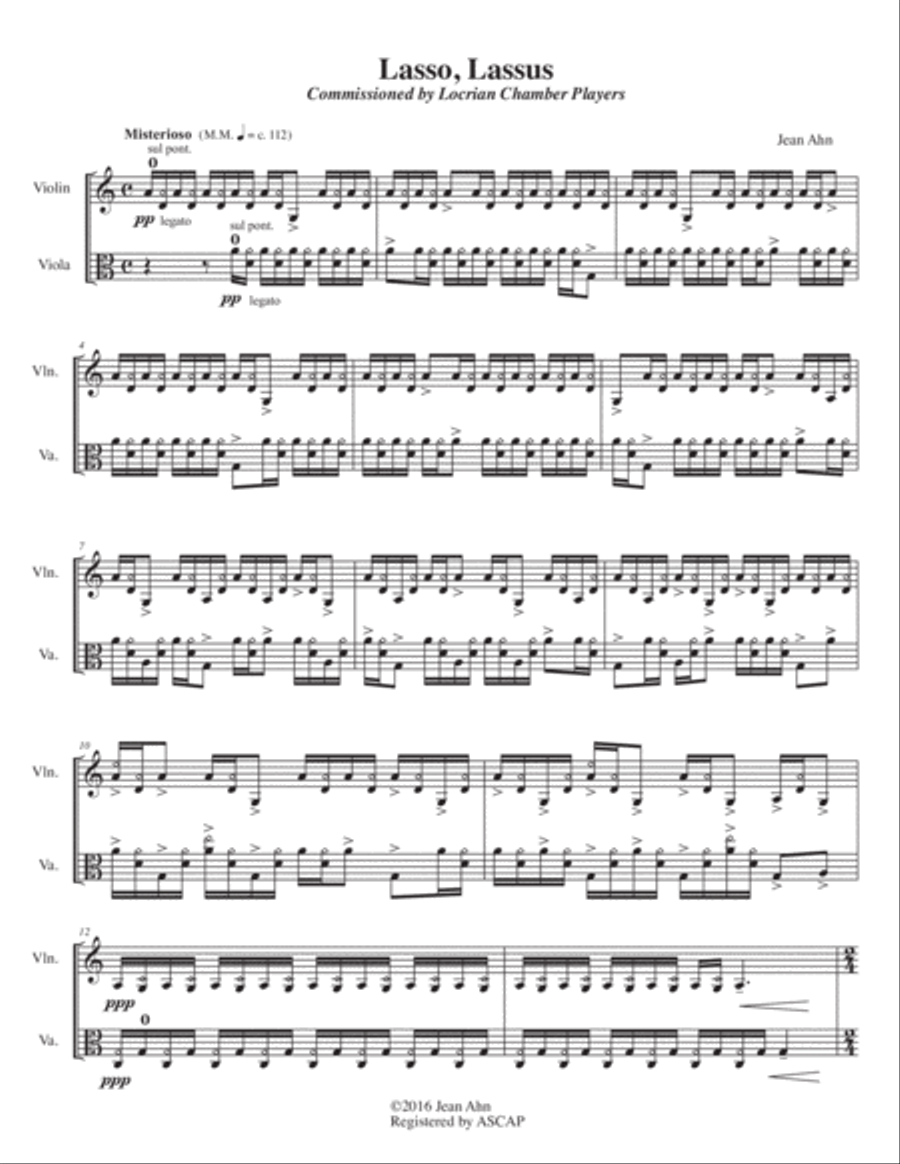 Lasso, Lassus for violin and viola String Duet scores gallery preview page 3