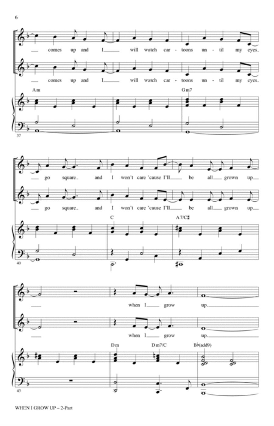 When I Grow Up (from Matilda: The Musical) (arr. Roger Emerson) 2-Part scores gallery preview page 5