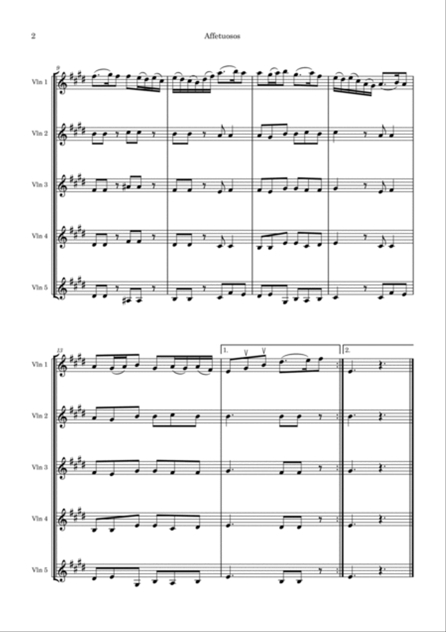 Violin Sonatina No 5 in E Major Violin scores gallery preview page 2