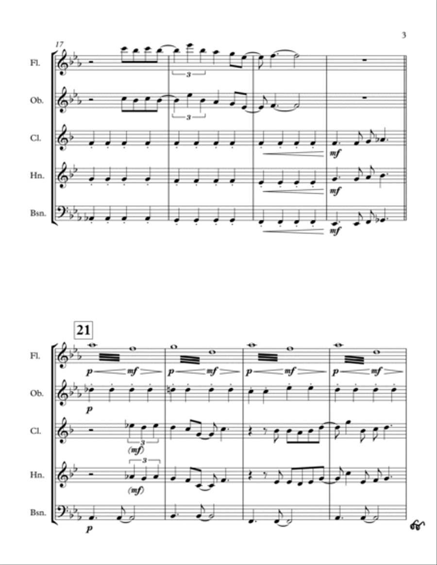 God Only Knows Woodwind Quintet scores gallery preview page 4