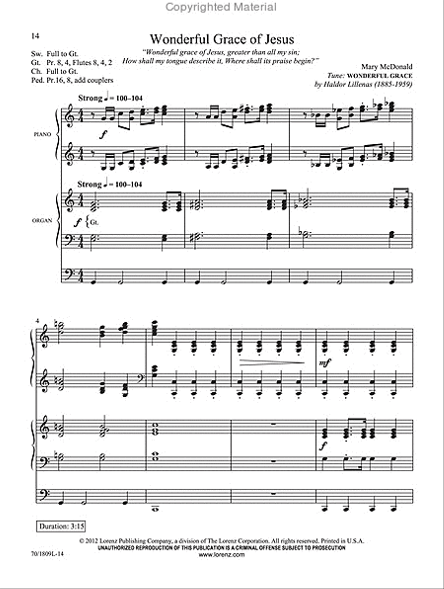 Amazing Grace Organ scores gallery preview page 2