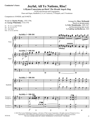 Book cover for Joyful, All Ye Nations, Rise! - Brass and Handbells Score and Parts