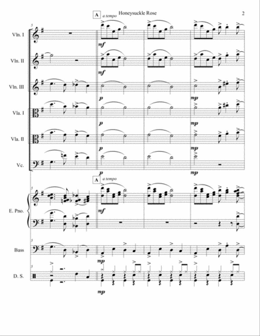 Honeysuckle Rose Set of Parts scores gallery preview page 2