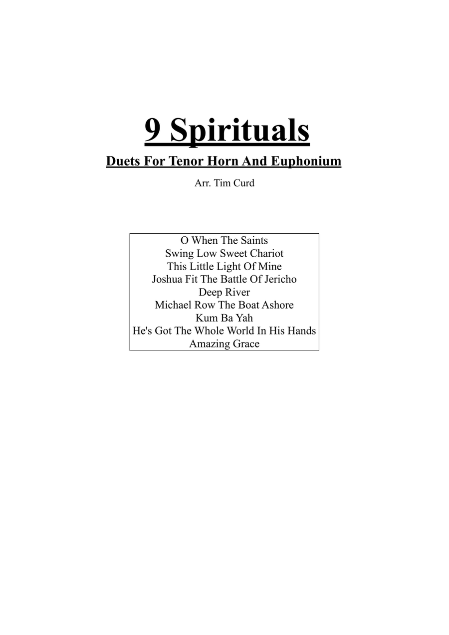 9 Spirituals, Duets For Tenor Horn And Euphonium Brass Duet scores gallery preview page 1
