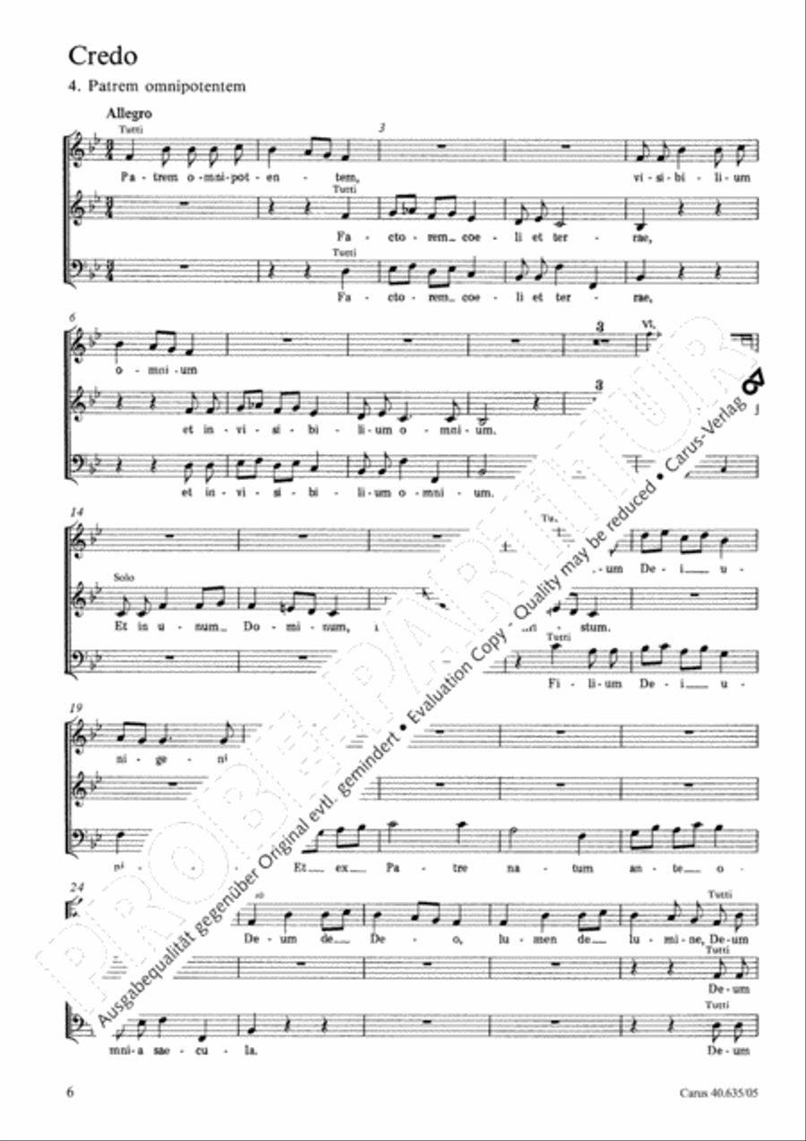 Missa civilis in B Missa civilis in B 3-Part scores gallery preview page 7