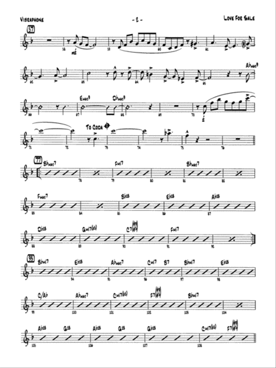 Love for Sale: Vibraphone Jazz Ensemble scores gallery preview page 2