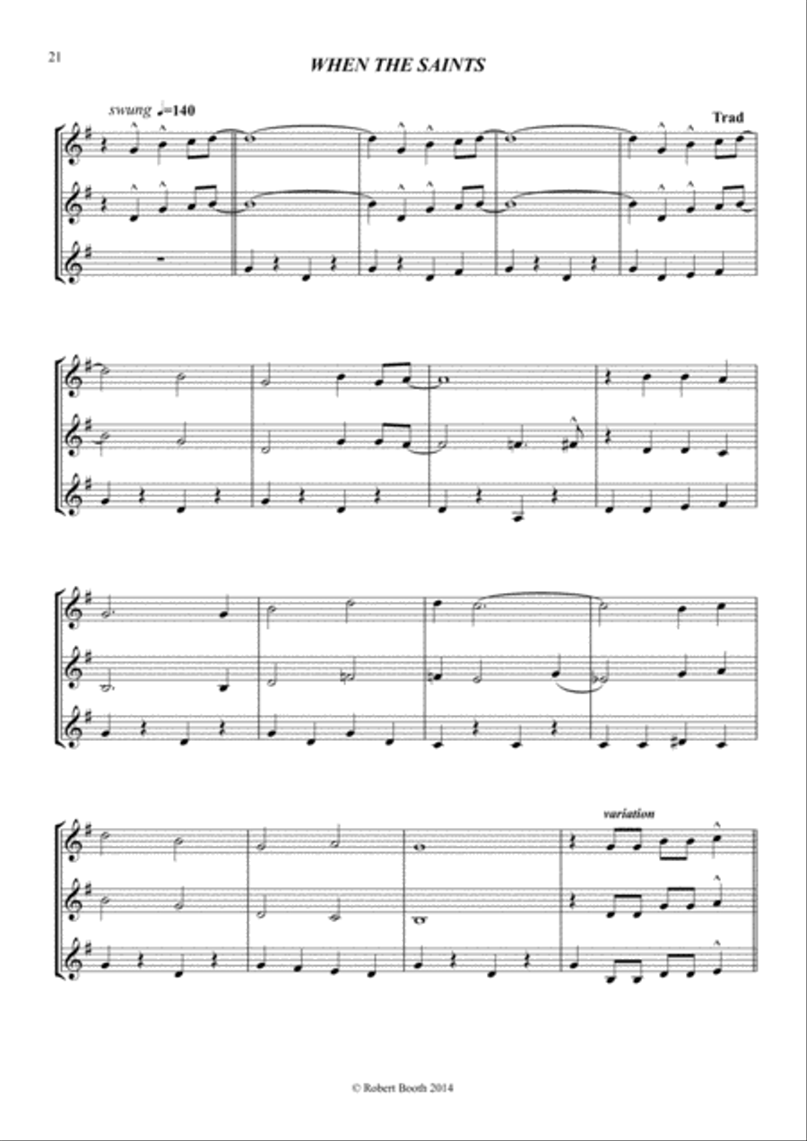 When The Saints Go Marching In (trumpet duo and trio) Brass Duet scores gallery preview page 2