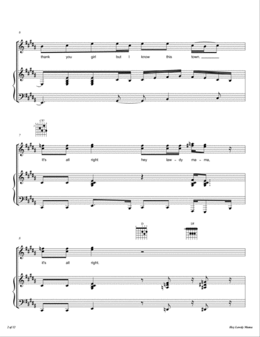 Hey Lawdy Mama Voice scores gallery preview page 3