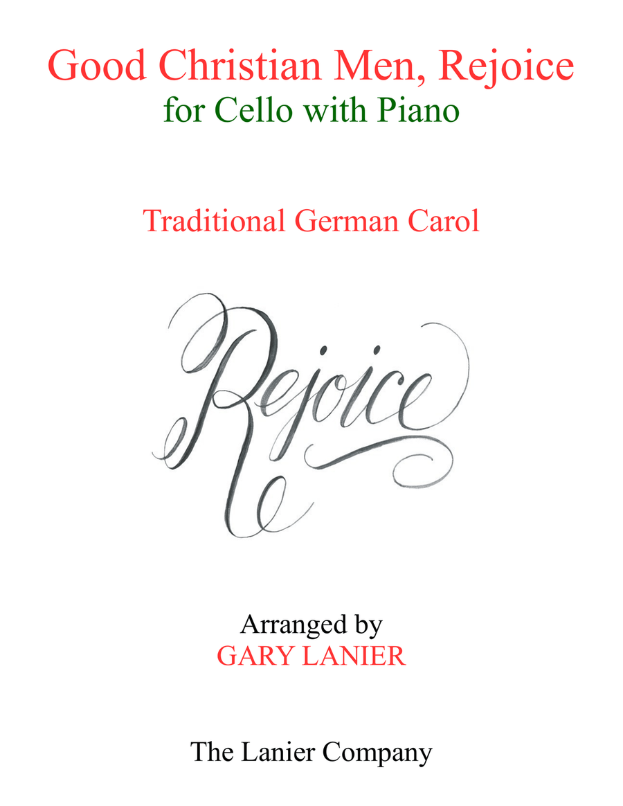 GOOD CHRISTIAN MEN, REJOICE (Cello with Piano & Score/Part) Piano scores gallery preview page 1