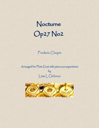 Book cover for Nocturne Op27 No2 for Flute Duet and Piano