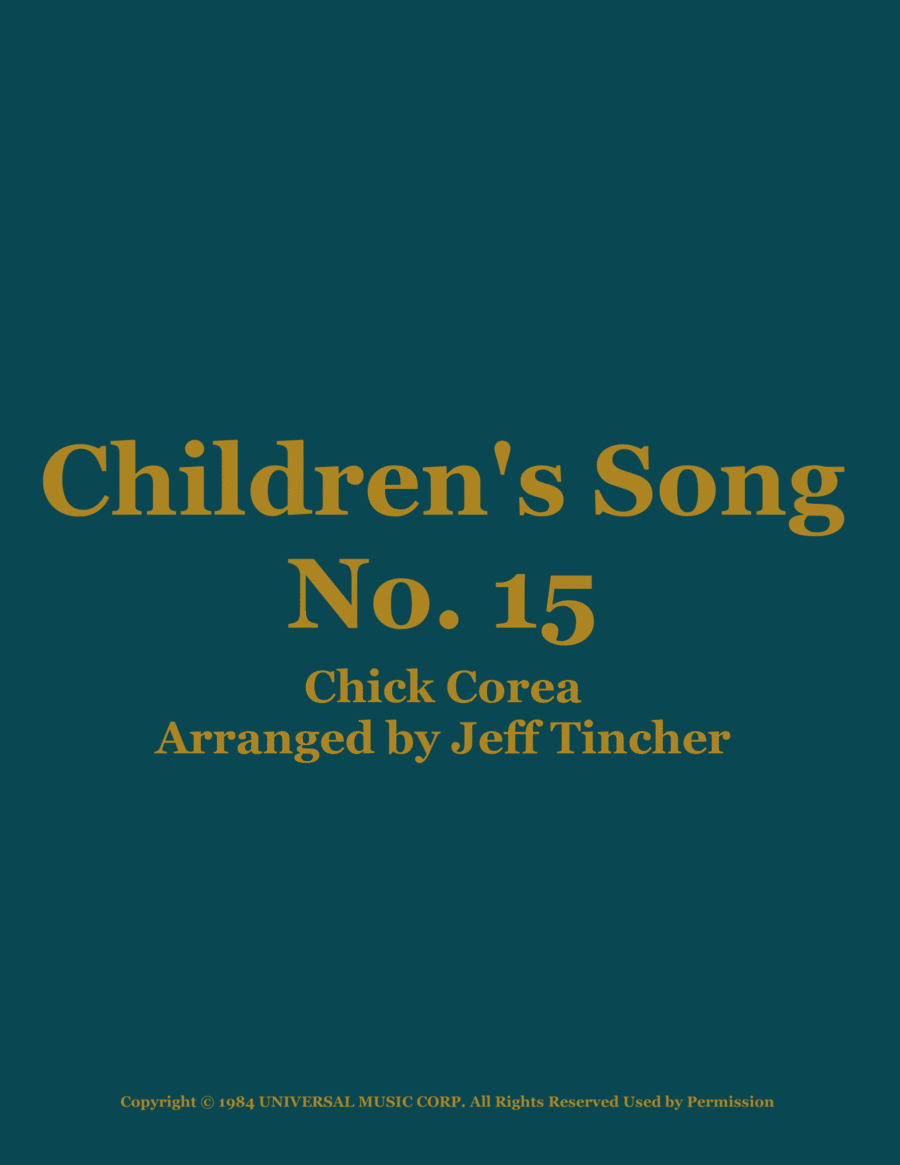 Children's Song No. 15 Piano Solo scores gallery preview page 1