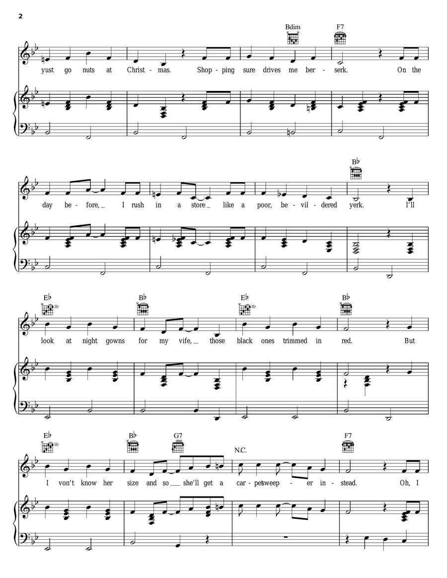 I Yust Go Nuts At Christmas Piano, Vocal, Guitar scores gallery preview page 2