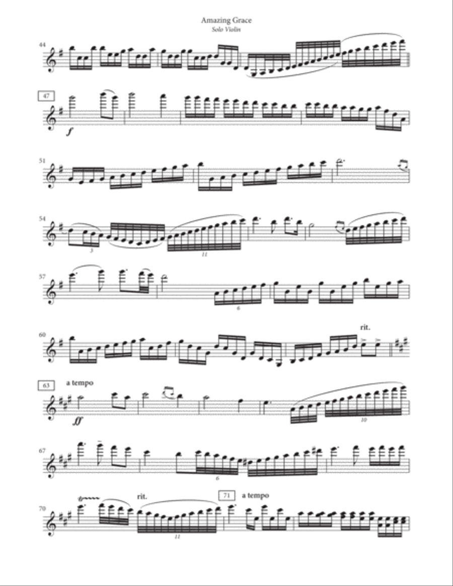 Amazing Grace - Violin and Piano Duet Violin Solo scores gallery preview page 4