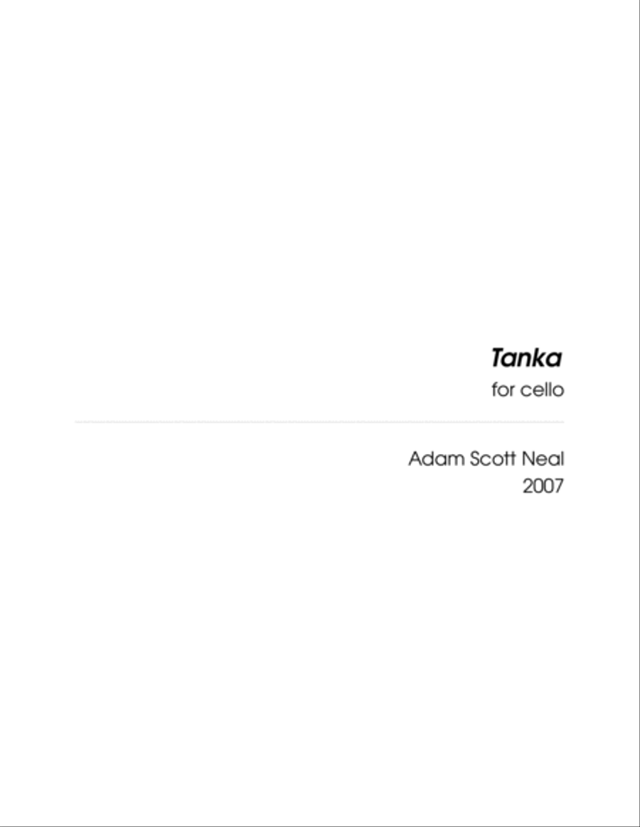 Tanka (cello version) Cello Solo scores gallery preview page 1