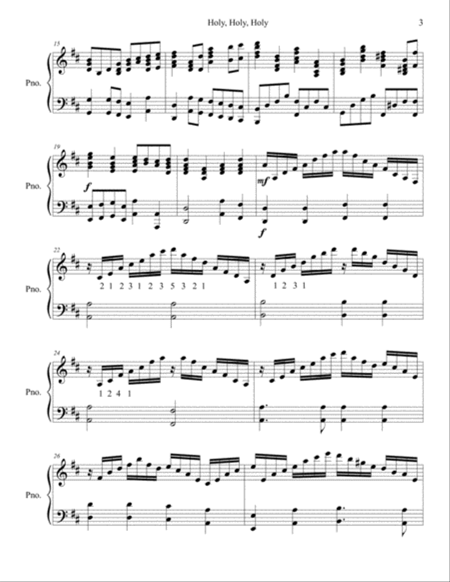 Holy, Holy, Holy Piano Solo Piano Solo scores gallery preview page 3