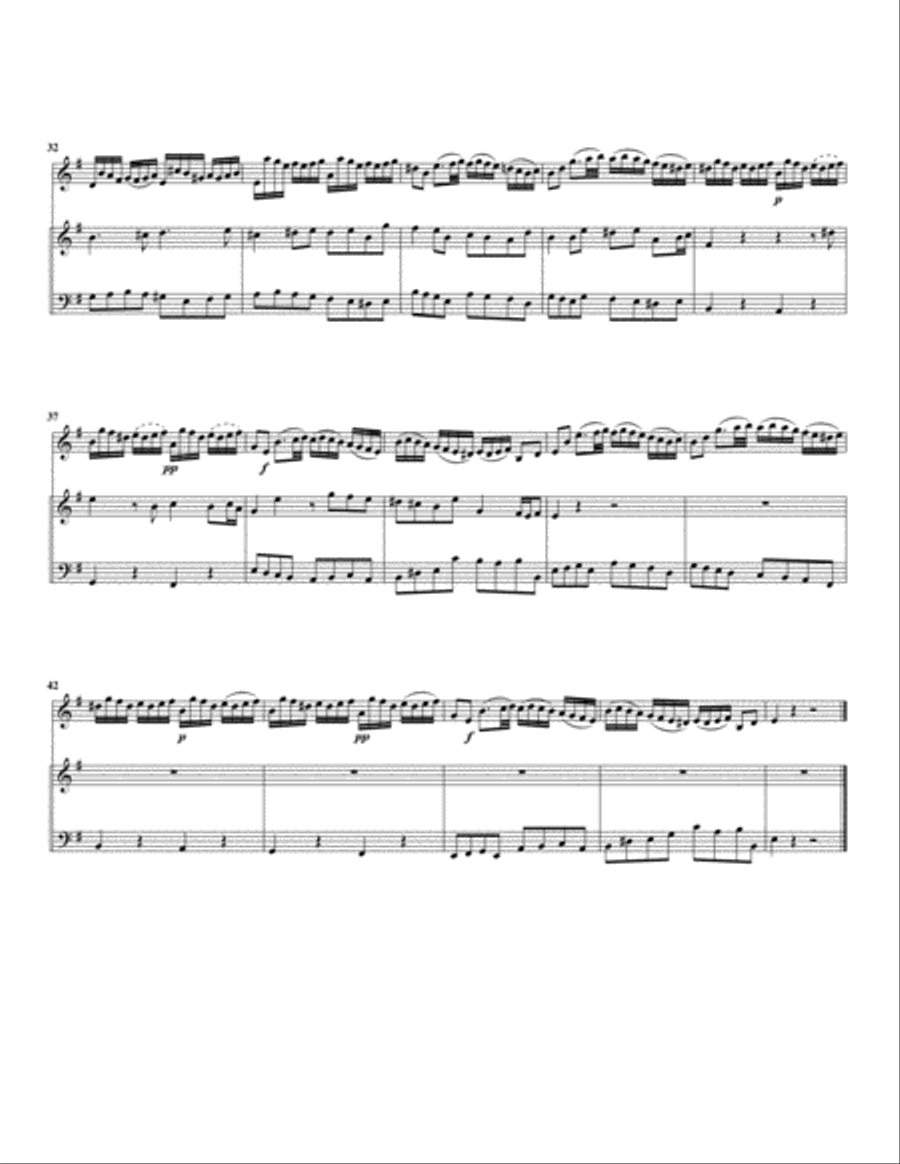 Two arias from Cantata BWV 202 (arrangement for violin and organ or harpsichord) Small Ensemble scores gallery preview page 4