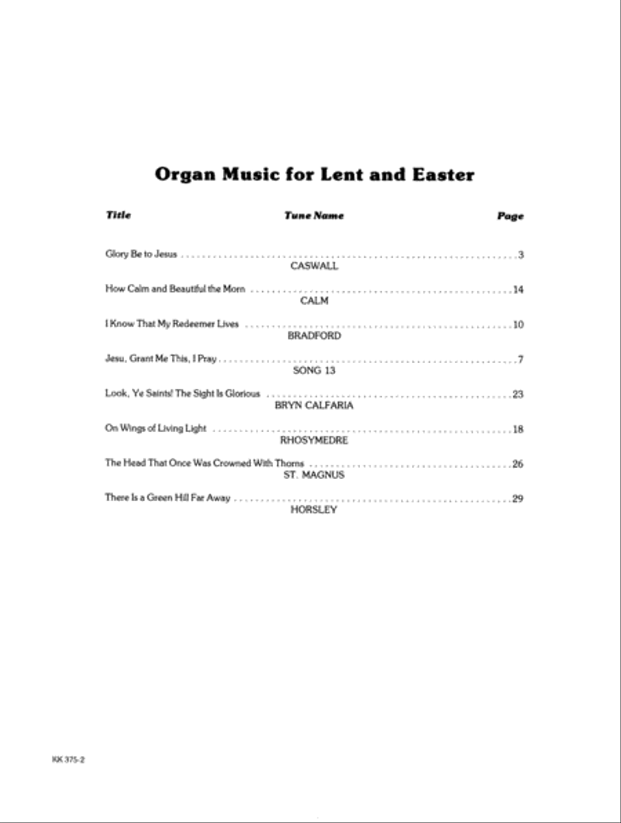 Organ Music for Lent and Easter Organ Solo scores gallery preview page 2
