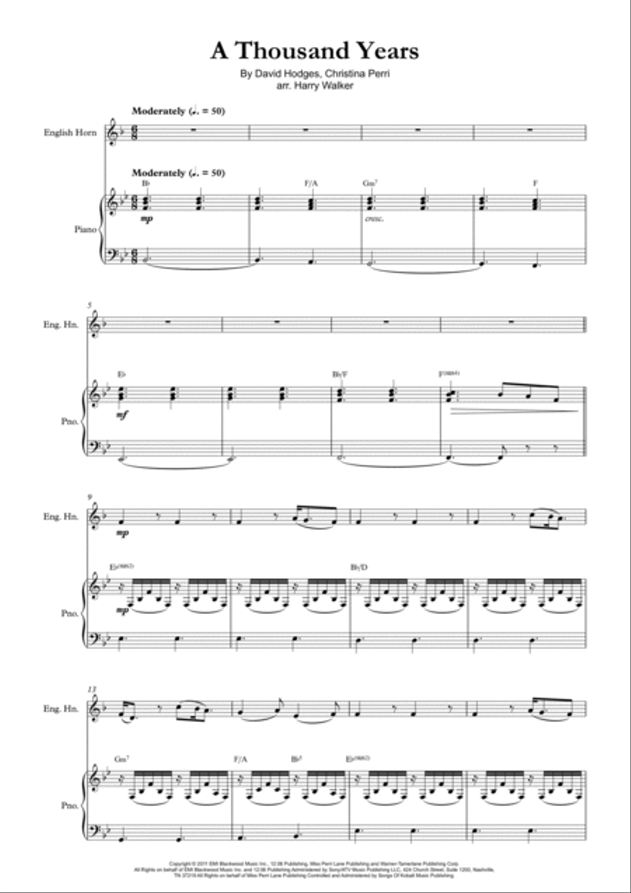 A Thousand Years English Horn scores gallery preview page 3