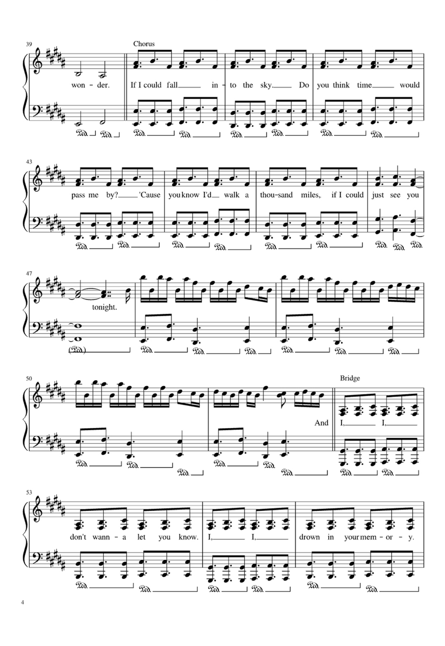 A Thousand Miles Easy Piano scores gallery preview page 4