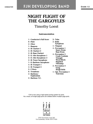 Book cover for Night Flight of the Gargoyles: Score