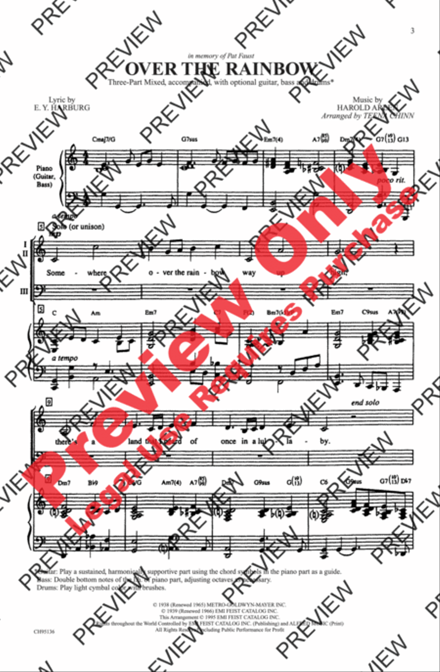 Over the Rainbow 3-Part scores gallery preview page 2