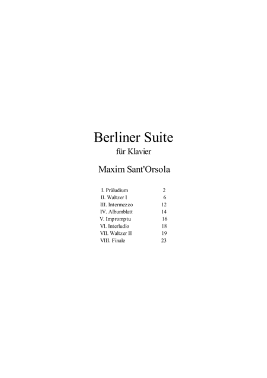 Berliner Suite Berliner Suite Piano Solo scores gallery preview page 1