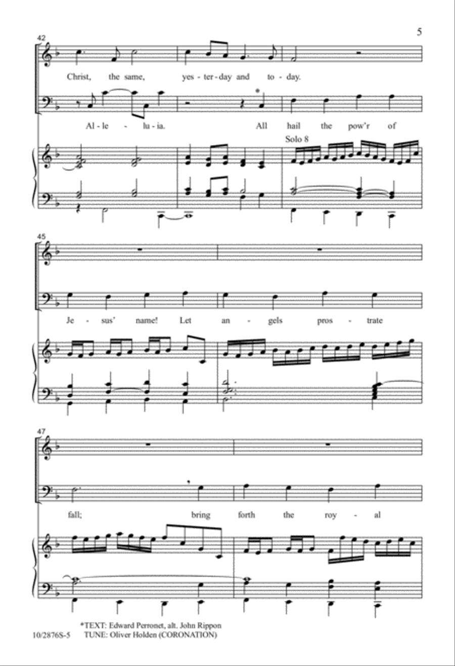 And Crown Him Lord Of All 4-Part scores gallery preview page 5