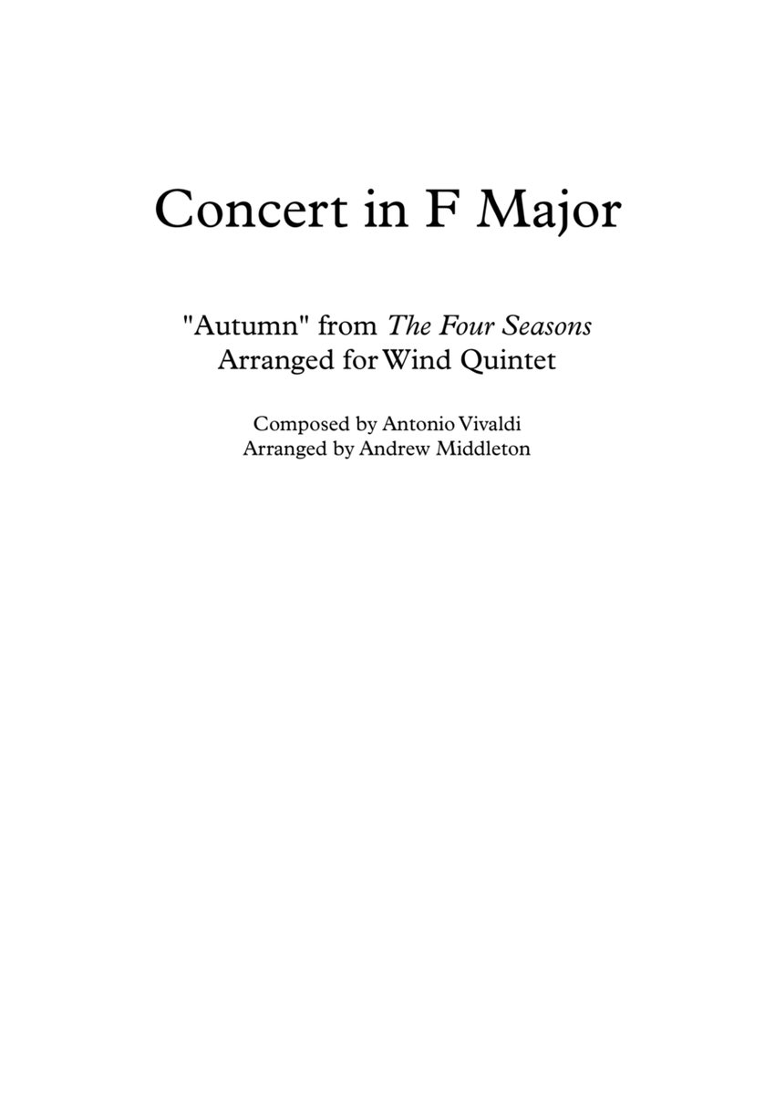 "Autumn" from The Four Seasons arranged for Wind Quintet image number null