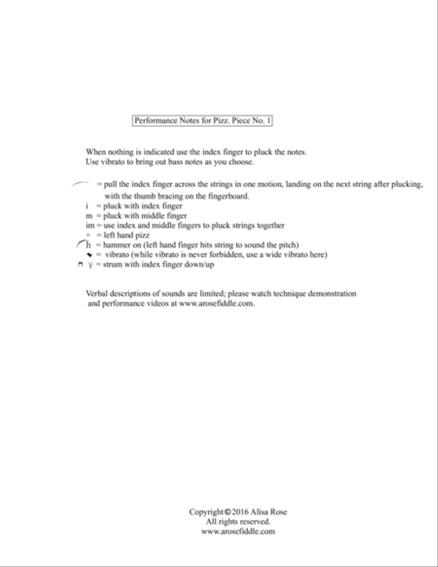 Pizz Piece No. 1 Violin Solo scores gallery preview page 2