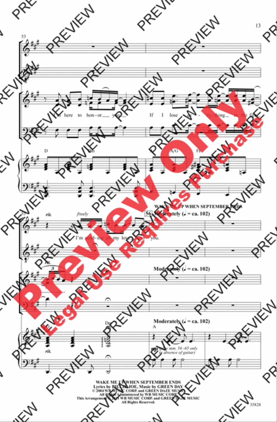 Green Day on Stage: Selections from American Idiot 3-Part scores gallery preview page 13