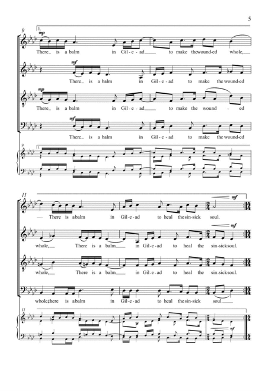 There Is A Balm In Gilead 4-Part scores gallery preview page 3