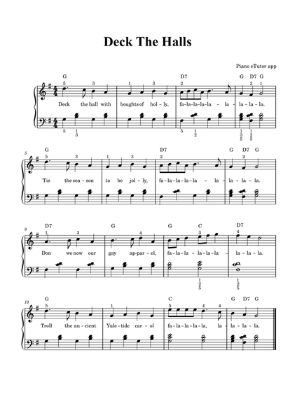 Deck The Halls - piano sheet music