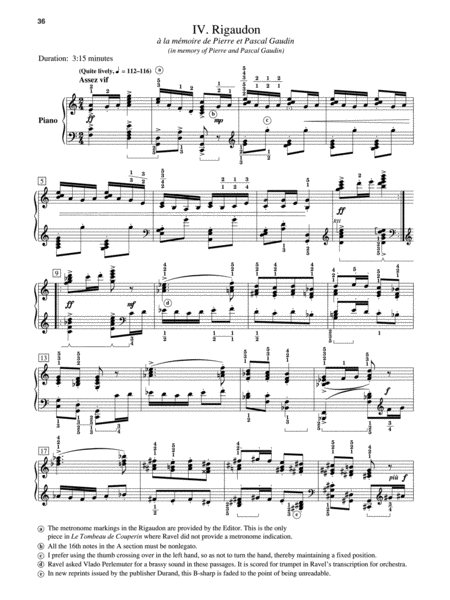 Le Tombeau de Couperin by Maurice Ravel Piano Solo - Sheet Music
