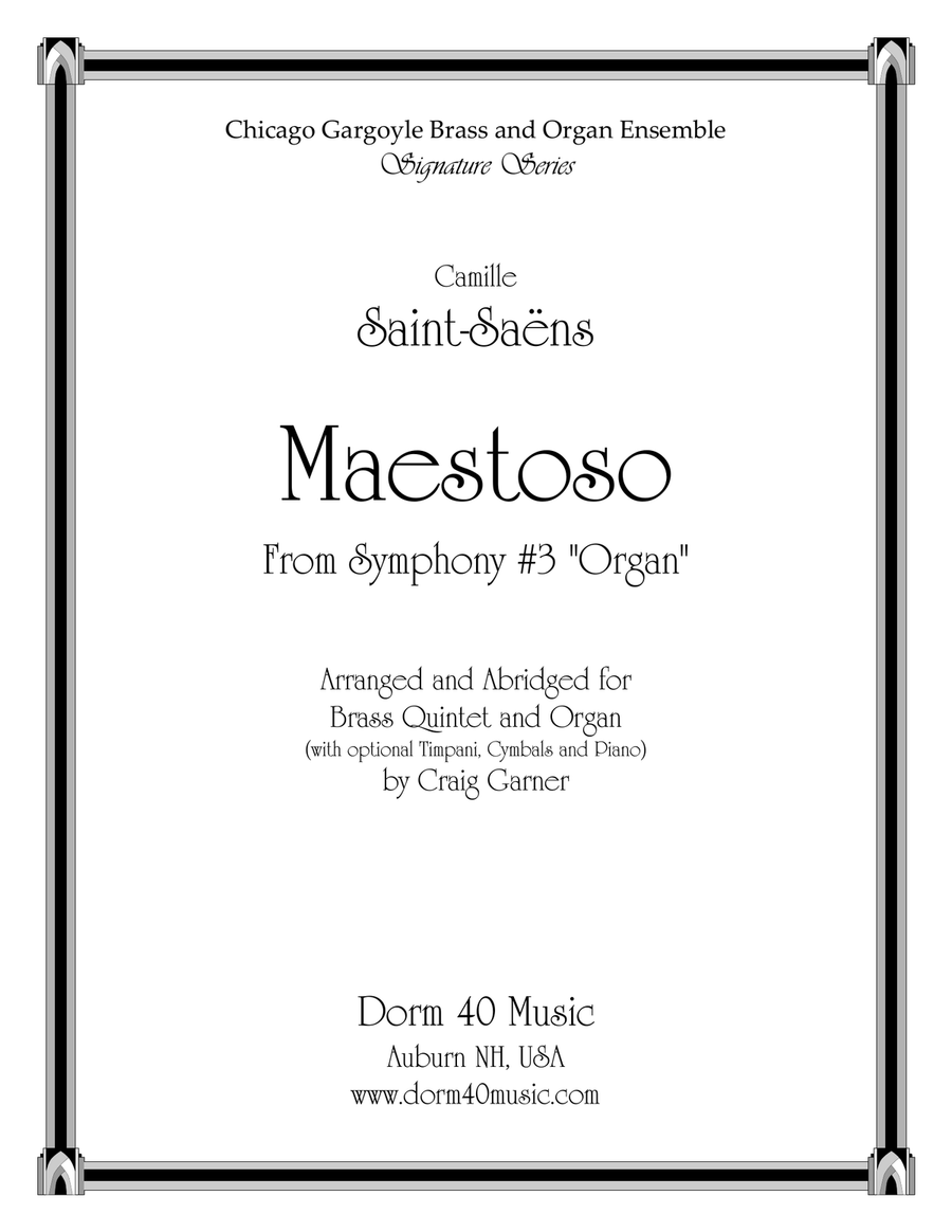 Maestoso, from Symphony #3 "Organ" (for Brass Quintet and Organ) image number null