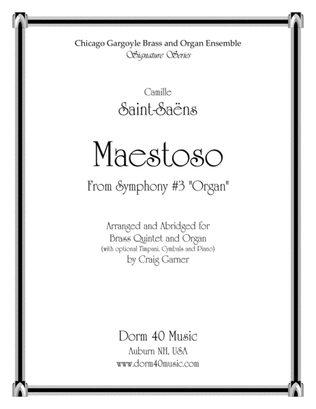 Book cover for Maestoso, from Symphony #3 "Organ" (for Brass Quintet and Organ)