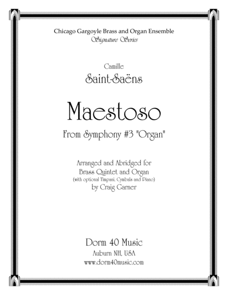 Maestoso, from Symphony #3 "Organ" (for Brass Quintet and Organ) image number null