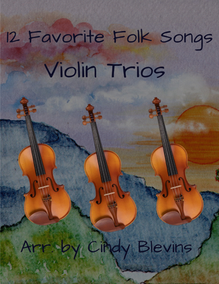 Book cover for 12 Favorite Folk Songs, Violin Trios