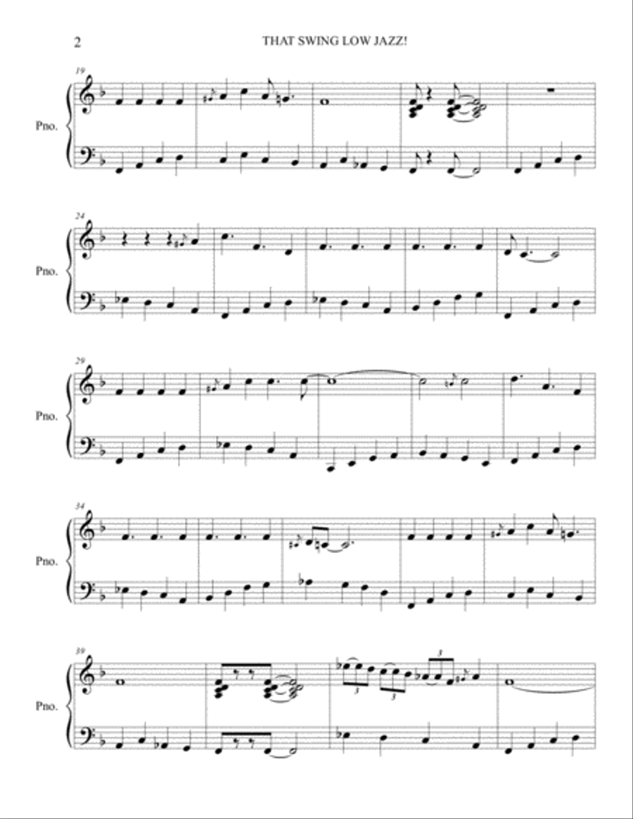 That Swing Low Jazz! That Swing Low Jazz! Piano Solo scores gallery preview page 2