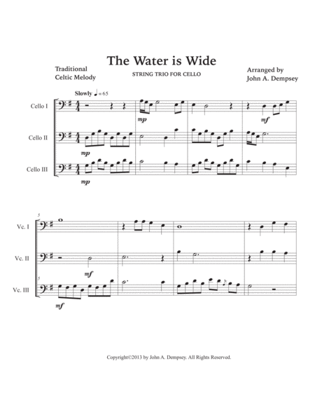 The Water is Wide (Cello Trio) image number null