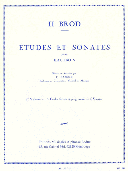 Henri Brod - Etudes Et Sonates Pour Hautbois, Vol. 1