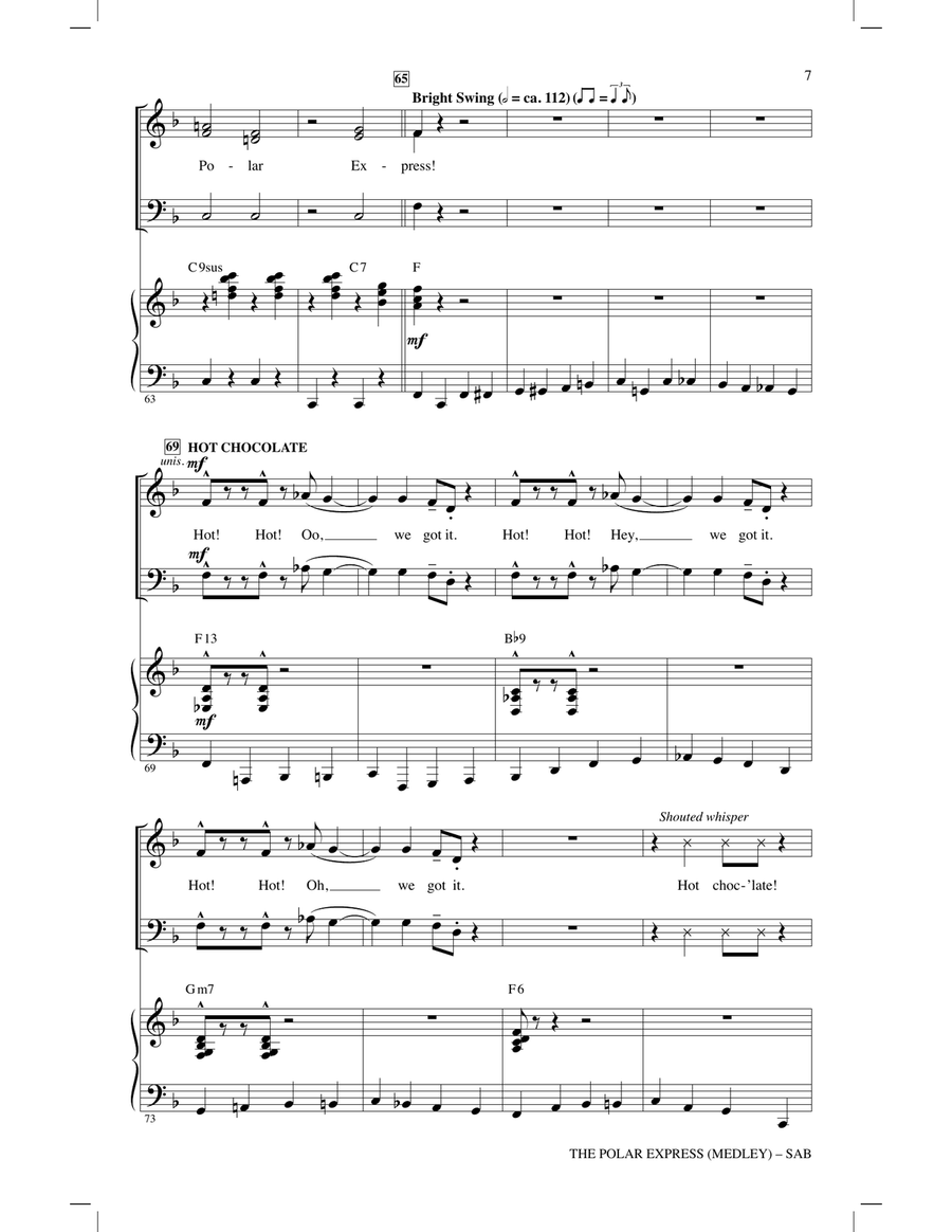 The Polar Express (Holiday Medley) (arr. Audrey Snyder) 3-Part scores gallery preview page 6